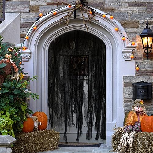196 x 39 Inch Halloween Spooky Cloth, Large Black Scary Creepy Gauze - Image 4