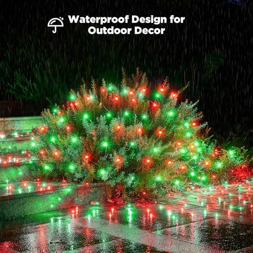 BlcTec Upgraded Christmas Lights Outdoor 176LED 8.7ft x 5.2ft Christmas Net Lights with UL Certified, 8 Modes, Timer, Connectable, Waterproof & Thick Wire for Bushes, Shrubs Decorations, Red Green - Image 4