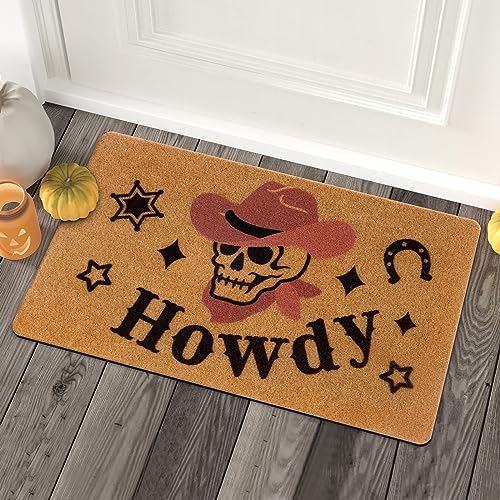 CiyvoLyeen Western Halloween Skull Welcome Doormat, 17 x 30 Inches - Image 6
