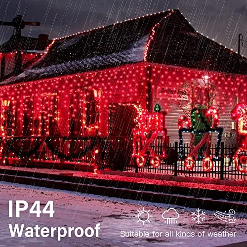 300 LED Red Icicle Lights,33FT Christmas Lights Outdoor - Image 3
