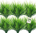 Ouddy Decor 24 Pcs Artificial Plants Outdoors Fake Greenery Stems, Green by OuddyDecor