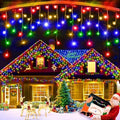 XURISEN 1280 LED 132ft Christmas Lights Outdoor with 240 Drops 8 Modes Curtain Fairy Lights Plug in Waterproof Timer Memory Function String Lights for Christmas Holiday Wedding Party Decor(Multicolor) by XURISEN