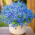 AXYLEX Artificial Flowers for Outdoors, 16 Bundles Fake Plants (Blue) by AXYLEX