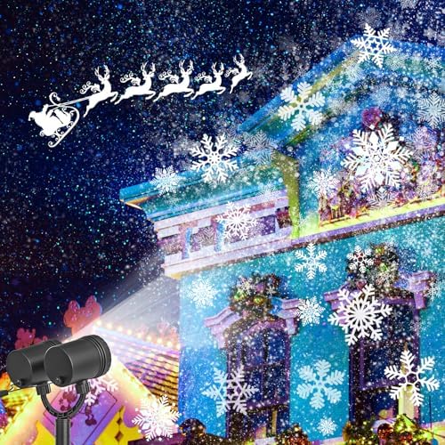 Christmas Snowflake Projector Lights Outdoor, 2024 Upgraded Snowfall Christmas Projector Light - Waterproof Valentine's Day Holiday Gift for Her - Image 2