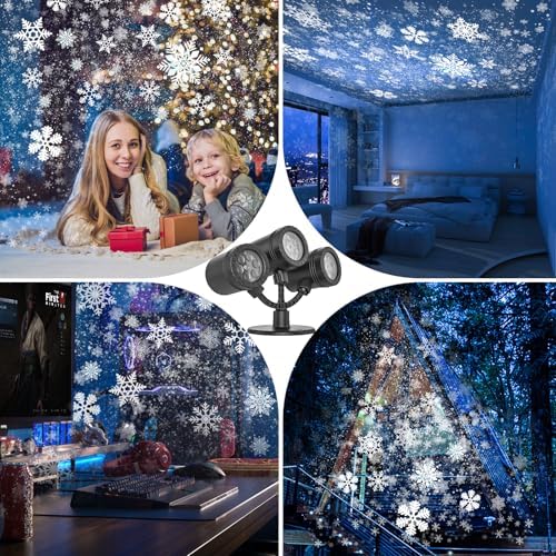 Christmas Snowflake Projector Lights Outdoor, 2024 Upgraded Snowflake Projector Dynamic Christmas Projector Lights Waterproof LED Snowfall Projector - Image 5