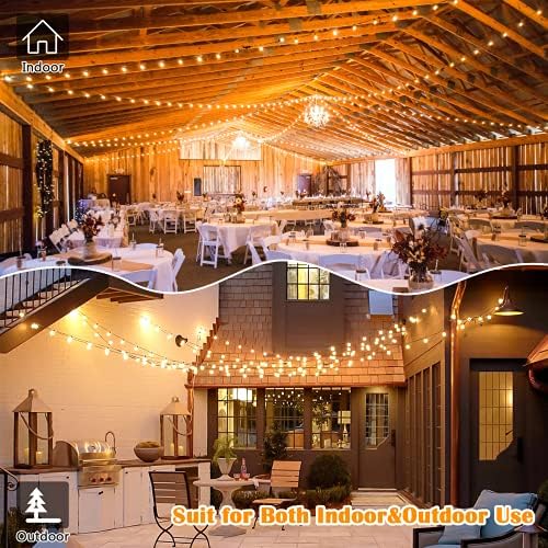 Brightever 100ft Outdoor G40 LED Globe String Lights Dimmable Waterproof Shatterproof Light Strings with 52 Bulbs Connectable Commercial Hanging Lights for Patio House Backyard Balcony - Image 6