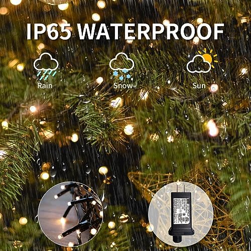VIL Christmas Tree Lights with Ring,9.9Ft 16 Line 544 LED Green Wire Fairy Waterfall String Light Plug in,Dimmable Cascading Lights with 8 Lighting Modes for Indoor Outdoor Xmas Tree(Multicolor) - Image 6