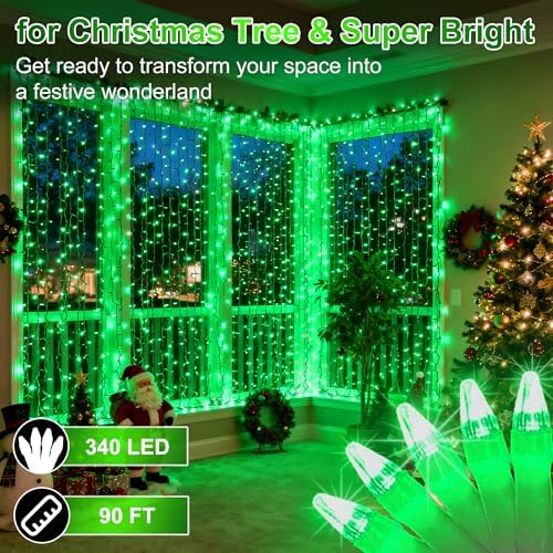 340 LED 90FT Christmas String Lights Outdoor, 12 Pro Modes with Timer - Image 2