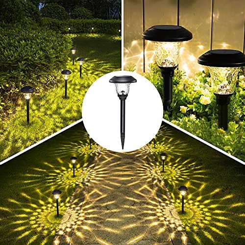 GIGALUMI Metal & Glass Solar Lights Outdoor, 8 Pack LED Garden Lights - Image 3