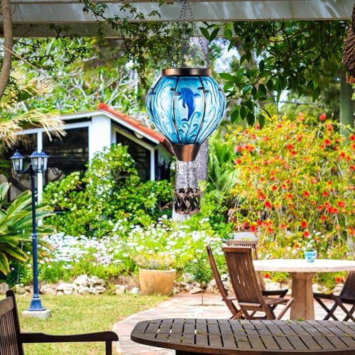 Dolphin Hot Air Balloon Solar Lantern with Flame Flickering Light - Image 5