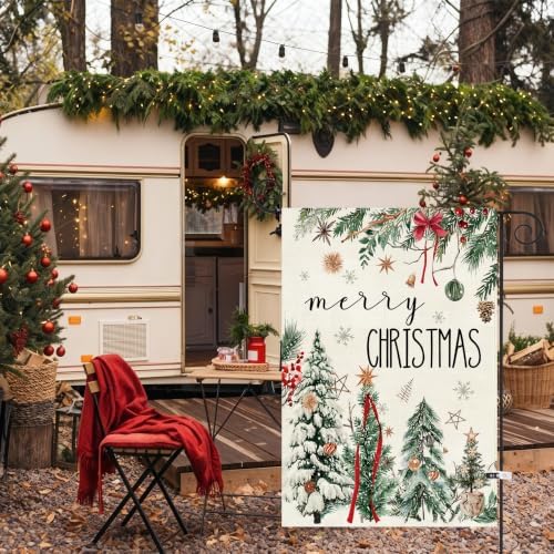 Baccessor Christmas Garden Flag 12.5x18 Inch Winter Pine Forest Farmhouse - Image 4