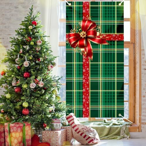 Christmas Door Cover Snowman Decoration Xmas Large Photography Background Banner Porch Sign for Winter Indoor Outside Front Door Banner Farmhouse Party Supplies 6 x 3 Feet - Image 4