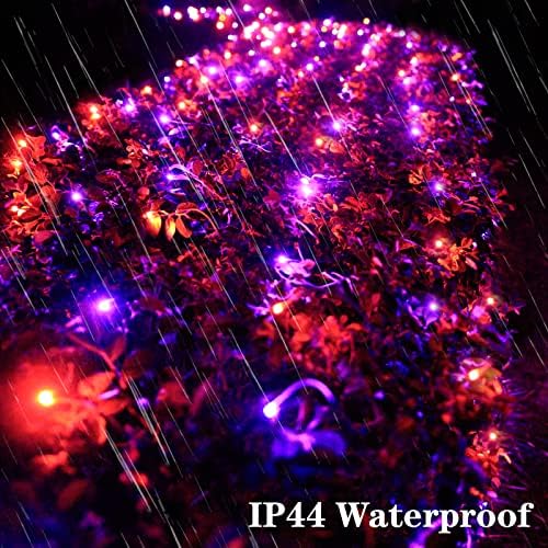 Lovelite 300LED Net Lights Halloween Decorations, 14.8ft x 5ft Outdoor Mesh Lights 8 Modes & Timer, Connectable Waterproof Christmas Light for Bushes Xmas Tree Party Garden Lawn, Purple Orange - Image 6