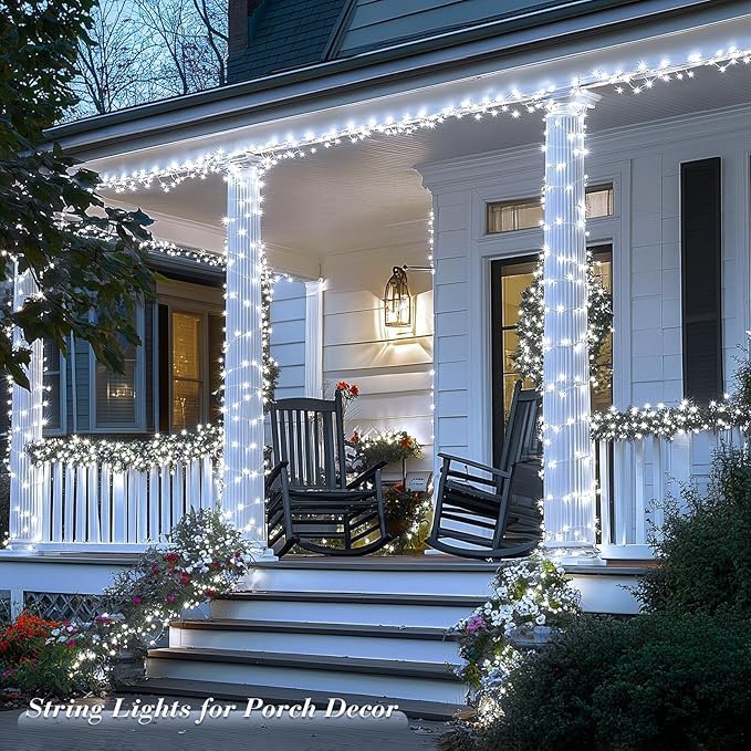 JMEXSUSS 168FT 600 LED White Christmas Lights Outdoor with Remote - Image 4