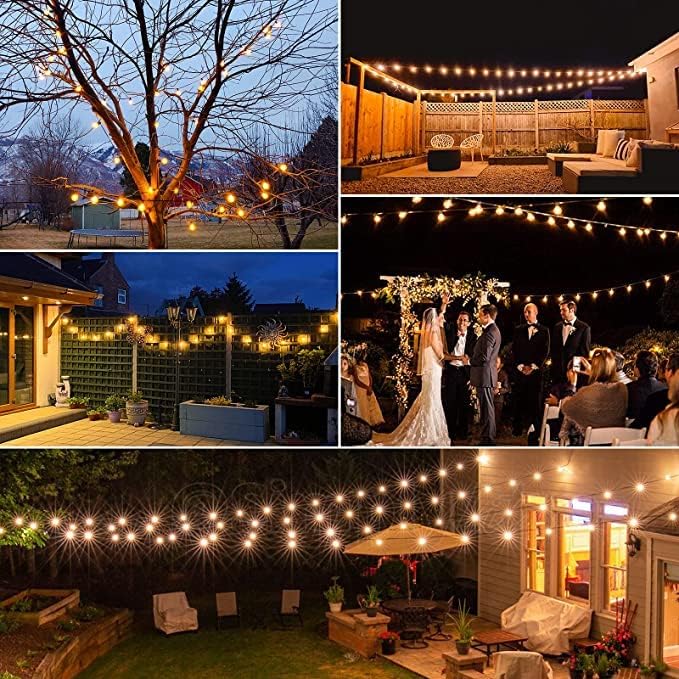 OMIKA 50FT Outdoor String Lights, Patio Light Outdoor Waterproof with 50+2 Shatterproof Dimmable G40 Bulbs, Color Changing LED Outside Light Connectable Hanging Lights for Pergola Backyard Party - Image 5