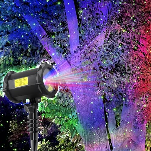 Firefly Garden Lights Star Projector Laser Christmas Lights with Colorful LED Background Light by Lunmore