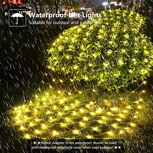 11.5ft x 5ft Christmas Net Lights Outdoor, 360 LED Net Lights with 8 Modes, Connectable, Timer, Waterproof Low Voltage Bush Mesh Fairy String Light for Yard Bush Christmas Indoor Decor (Warm White) - Image 3