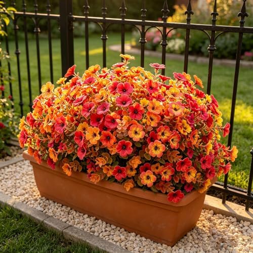12 Bundles Artificial Fall Flowers Outdoor UV Resistant Autumn Decor - Image 5