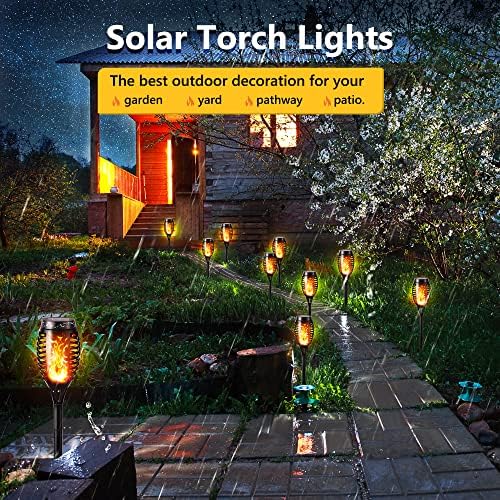 Toodour Solar Torch Flame Lights, 12 Pack Solar Halloween Lights Outdoor - Image 4