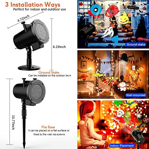 Halloween Christmas Projector Lights Outdoor,Indoor Holiday Projector Light with Remote,Timer,16 HD Slides,LED Waterproof Landscape Light for Party Christmas Halloween Patio Yard Decor Lighting - Image 5