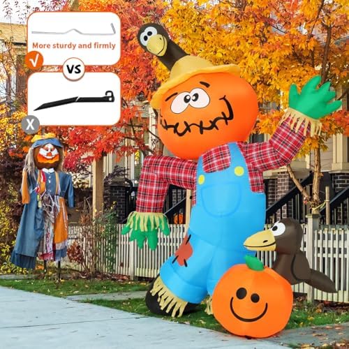 COMIN 6FT Thanksgiving Inflatables Fall Harvest Scarecrow Outdoor Decor - Image 3