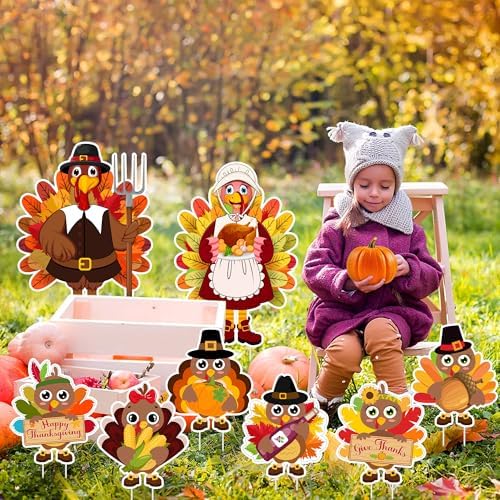 8PCS Thanksgiving Yard Signs with Stakes, Thanksgiving Decorations Outdoor - Image 7