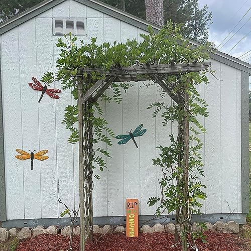 Metal Dragonfly Wall Decor Outdoor Garden Fence Art,Hanging Decorations for Living Room, Bedroom, 3 Pack - Image 2