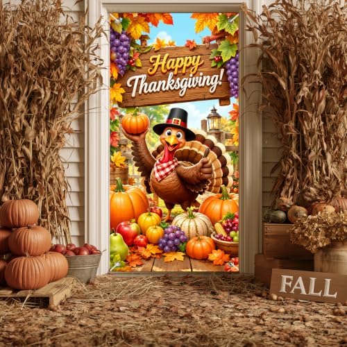 BlissYard Thanksgiving Harvest Turkey Door Cover 35 x 71 Inch - Image 6
