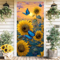 Front Door Covers Decorative, Spring Flower Design Door Curtain 70.8 x 35.4 Inch for Porch Outdoor Indoor Home Decor (Colorful-252) by AOHMPT
