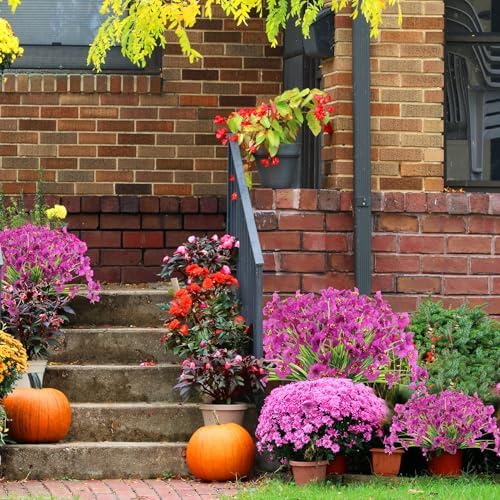 ColoPlay 24 Light Purple Bundles Artificial Flowers for Outdoors/Indoors Fake Flowers Plants for Indoor Outside Garden Porch Window Box Home Wedding Farmhouse (Pack of 2) - Image 4