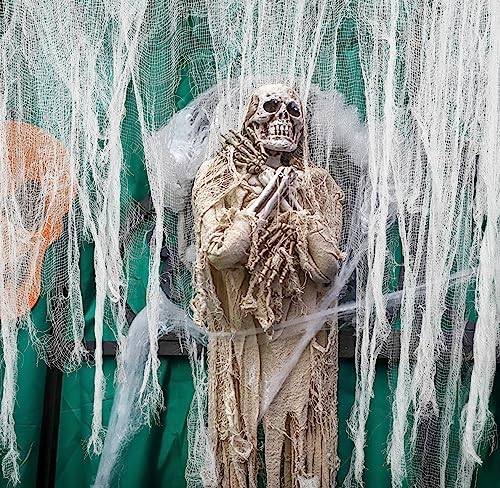 300 x 80 Inch Halloween Creepy Cloth, White Halloween Scary Spooky Cloth - Image 4
