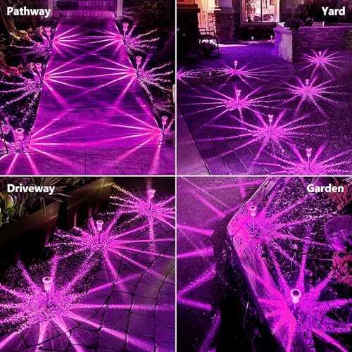 10 Pack Solar Lights Outdoor Waterproof LED Pink Pathway Lighting - Image 4