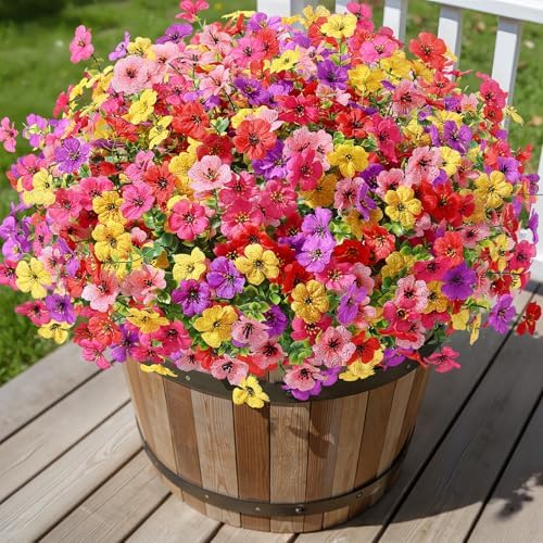 Alupssuc 48 Bundles Artificial Daisy Flowers UV Resistant for Outdoor Decor - Image 2