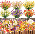36 Bundles Artificial Flowers Outdoor UV Resistant Faux Plants (Mix Color) by MACTING