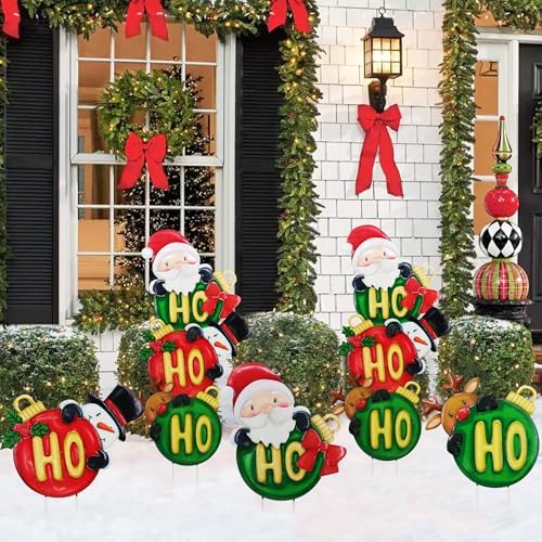3 Pack Metal Christmas Yard Signs Decor for Multiple Stacked, Christmas Yard Stakes Ball Fall Yard Decor for Outside Garden Lawn Porch - Image 7
