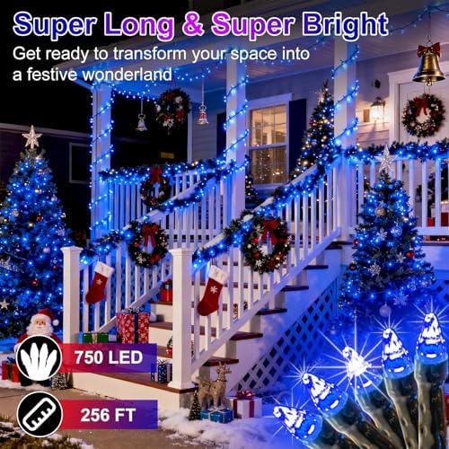 750 LED 256ft Outdoor Christmas Lights, Super Long String Lights 8 Modes - Image 2