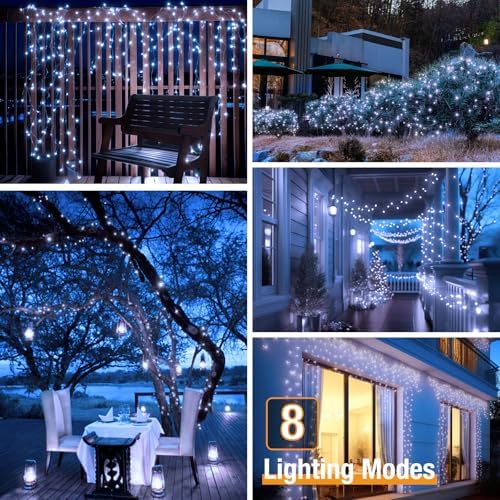 btfarm 8 Pack Solar String Lights Outdoor, Total 640LED 264FT Solar Fairy Lights Waterproof 8 Modes, Copper Wire Twinkle Lights Solar for Outside Garden Patio Tree Xmas Wedding Party Decor, Cool White - Image 4