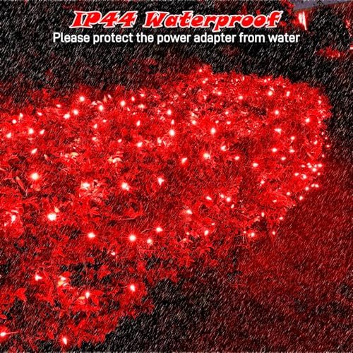 Meteds LED Christmas Net Lights Outdoor,120 LED 6ftx4ft Connectable Waterptoof Christmas mesh Lights for Bushes Fence Tree Shrub Yard Garden Outdoor Christmas Decorations(Red) - Image 4