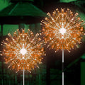 JJGoo Solar Firework Lights, 2 Pack 150 LEDs 2 Lighting Modes Solar Lights Outdoor Waterproof for Garden Patio Walkway Pathway Party Wedding Christmas Decorative - Orange by JJGoo