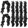 PARTY JOY Black Artificial Maple Leaf Garland - 6PCS 5.6Ft Halloween Decor, Gothic Fall Vines for Front Porch, Thanksgiving Autumn Table Centerpiece & Wall Hanging by Unknown