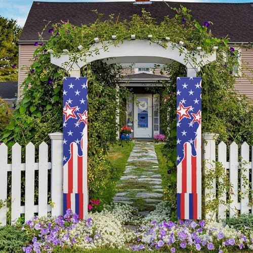 doginthehole 4th of July Decorations Outdoor Happy 4th of July Porch Banner Independence Day Banner for Patriotic Memorial Party Supplies - Image 5