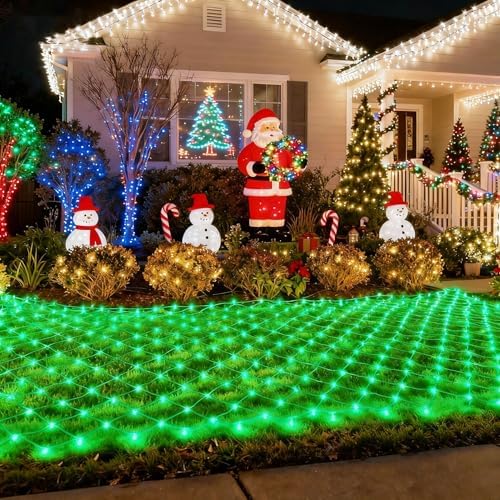 Pooqla Green Net Lights, 21x 5ft Halloween Bush Lights Outdoor Green Wire - Image 2