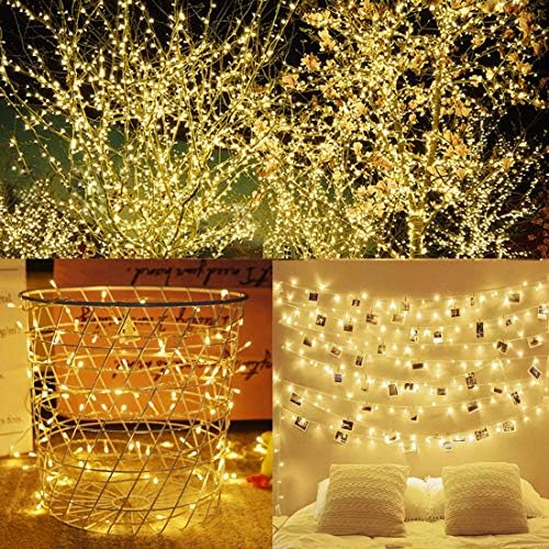 LJLNION 300 LED String Lights Outdoor Indoor, Extra Long 98.5FT Christmas Lights, 8 Lighting Modes, Plug in Waterproof Fairy Lights for Wedding Party Bedroom Decorations (Warm White) - Image 5