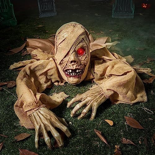 JOYIN Halloween Zombie Groundbreaker Outdoor Decoration, Zombie Groundbreaker with Light-up Eye and Creepy Sound (IR Sensor Activated) for Halloween Outside, Lawn, Graveyard Decor, Haunted House Props by JOYIN