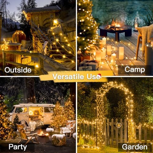suddus Solar Fairy Lights Outdoor, 2 Pack Twinkle Lights Warm White - Image 2