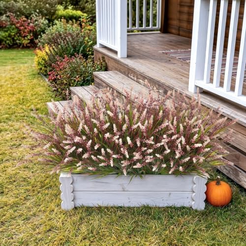 12 Pcs Fake Fall Plants Artificial Monkey Grass for Outdoors Garden Decor - Image 4