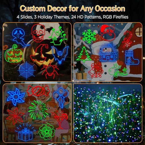 Christmas Light Projector Outdoor, 2-in-1 Holiday Projector with 4 Slides - Image 2