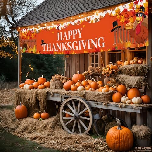 KatchOn Happy Thanksgiving Banner Outdoor 120x20 Inch - Image 5