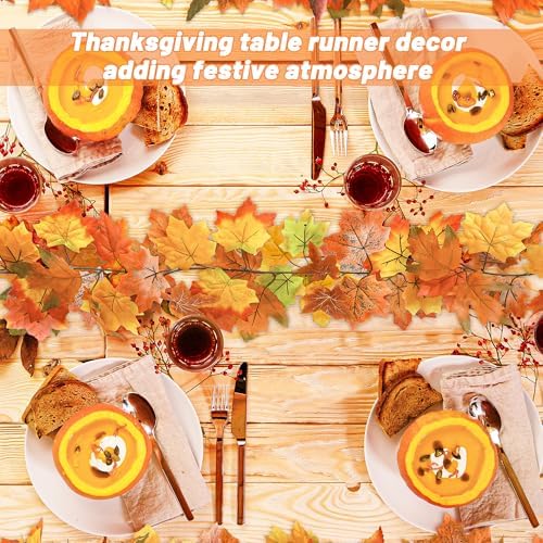 4Pack 23.6FT Fall Maple Leaf Garland for Autumn Thanksgiving Fall Decor - Image 5