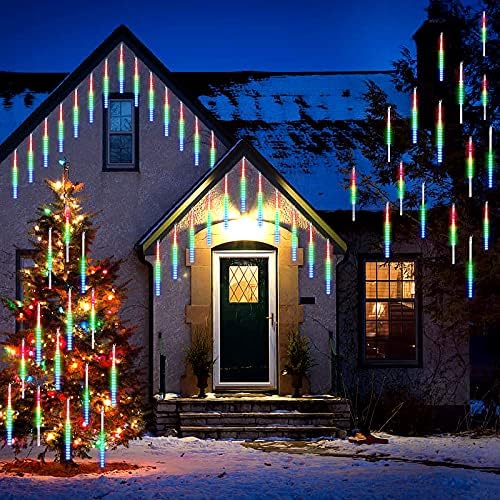 Meteor Shower Rain Lights with 25 Tubes 600 LEDs Waterproof Icicle Snow Fall String Lights for Party Tree Home Patio Outdoor Decoration (25 Tubes, Colorful) - Image 4